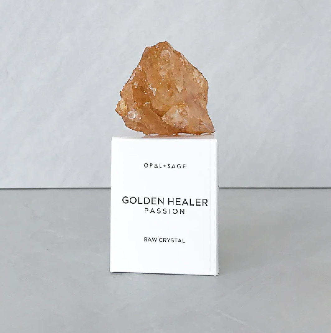 OPAL + SAGE - BOXED CRYSTAL - GOLDEN HEALER QUARTZ