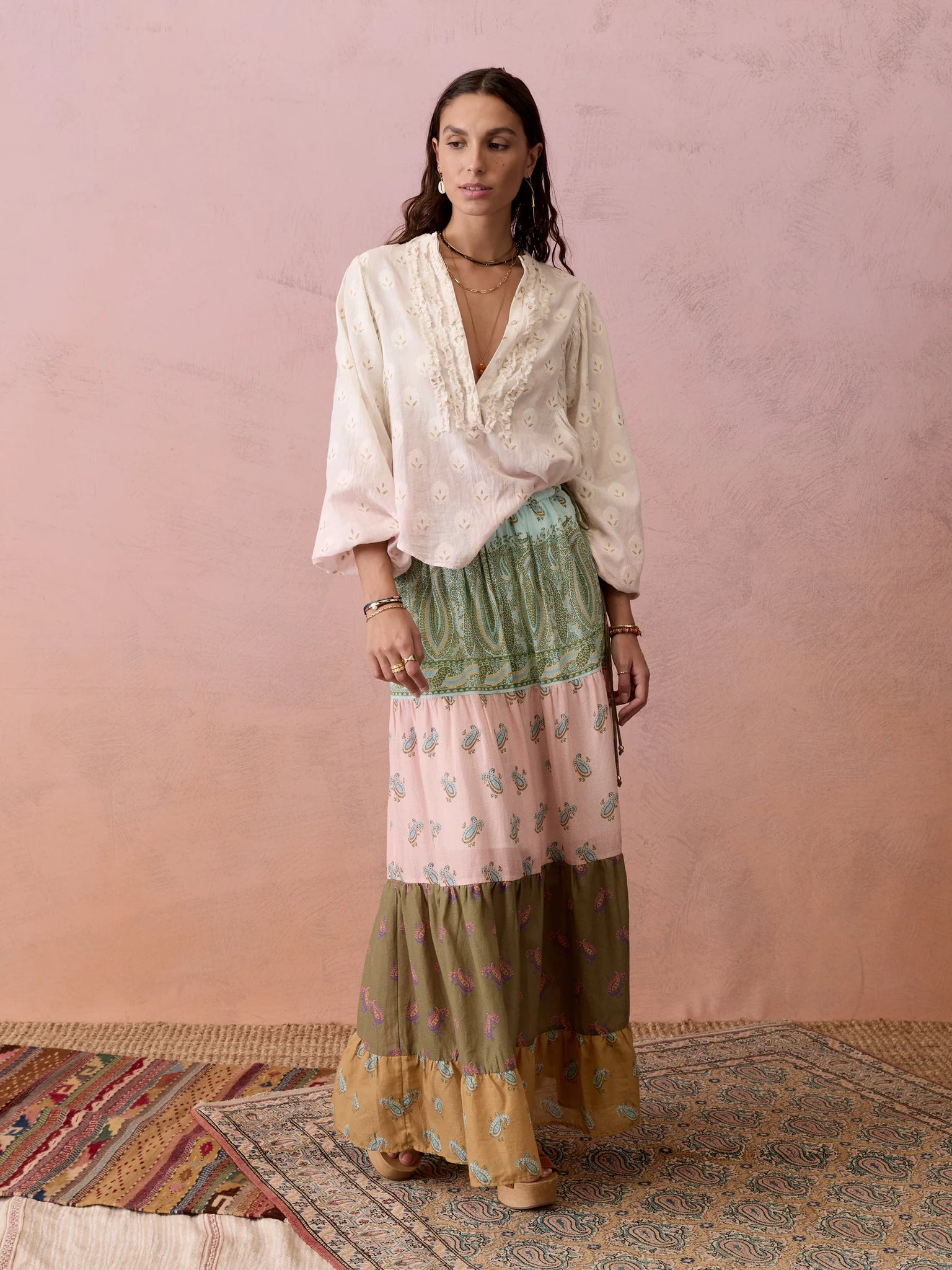 BOTEH - LUCENT TIERED MAXI SKIRT