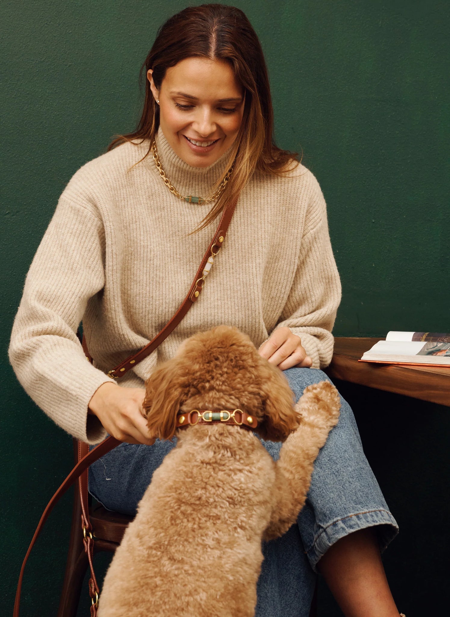 AURA ANIMALE - SOUL DOG HANDSFREE LEAD - CHESTNUT