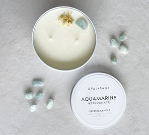 OPAL + SAGE x THE LUXE EDIT - AQUAMARINE CRYSTAL CANDLE