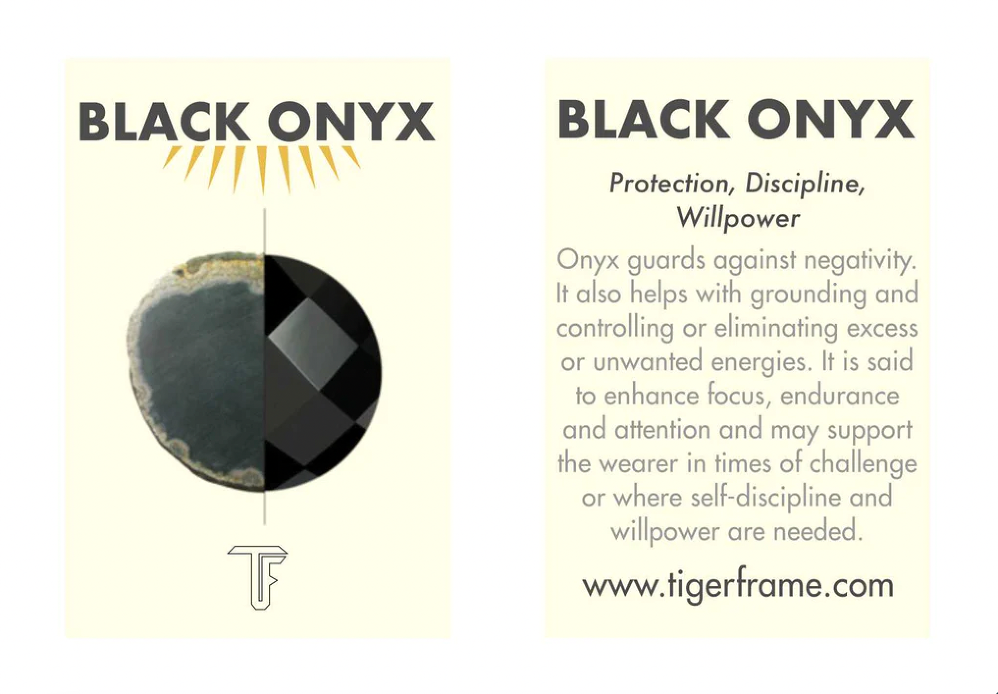TIGER FRAME - SMALL TEARDROP HOOPS - BLACK ONYX - GOLD