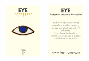 TIGER FRAME - EYE PROTECTION - AQUA AND CREAM WITH GREEN EYE - GOLD