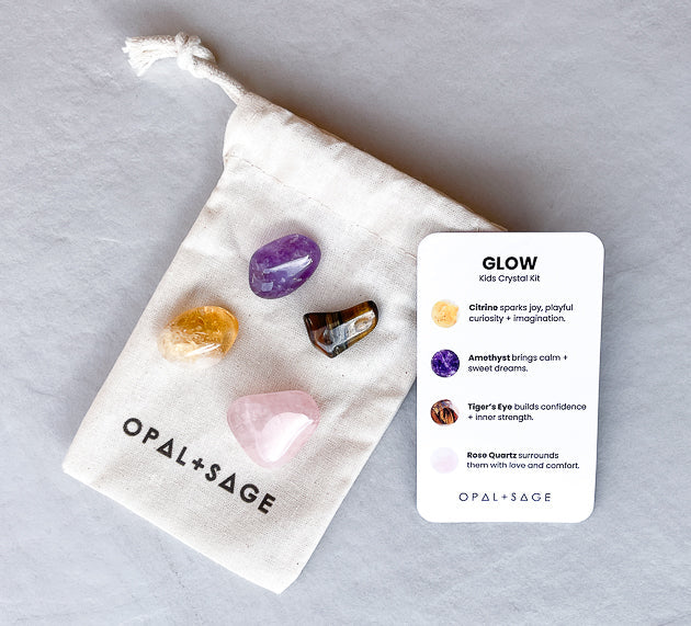 OPAL + SAGE Glow Crystal Kit available at The Luxe Edit 1050
