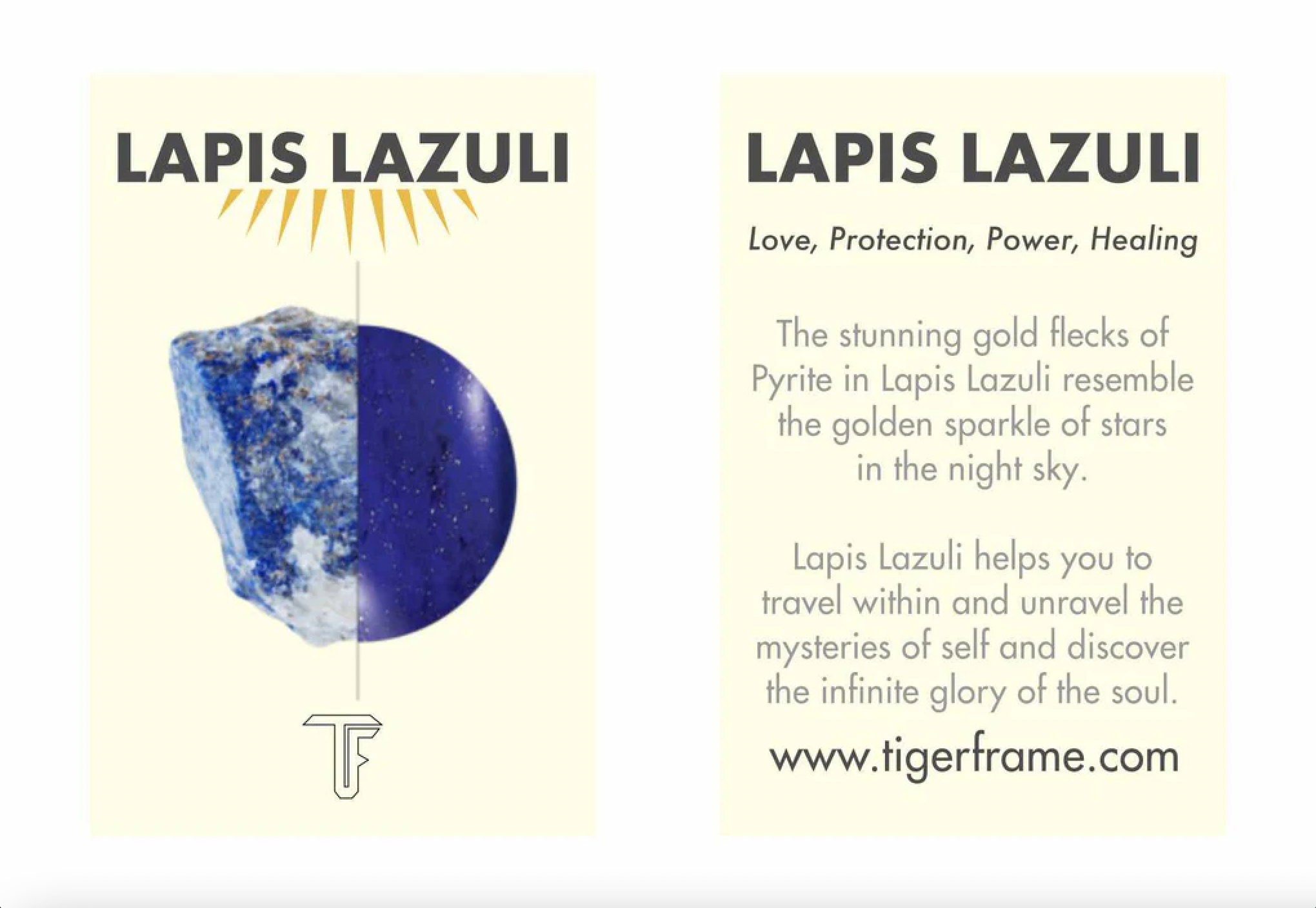 TIGER FRAME - LAPIS LAZULI BLESSING BRACELET - BLUE & WHITE, GOLD