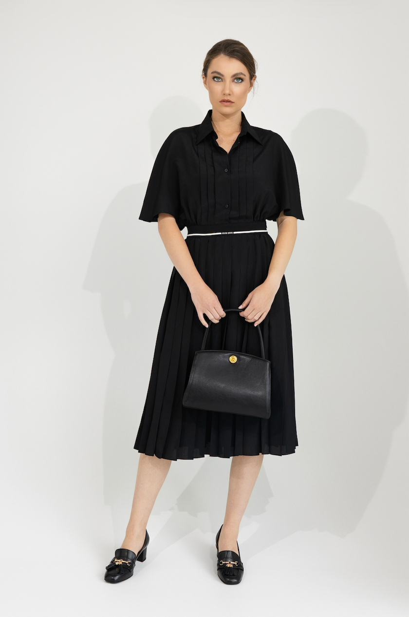 VINTAGE - MIU MIU PLEATED SHIRTDRESS – The Luxe Edit