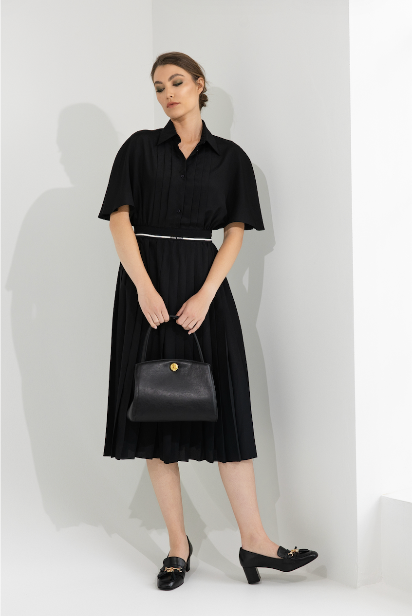 ワンピース 2007 MIU MIU PLEATS MID DRESS VINTAGE - MIU MIU PLEATED SHIRTDRESS – The Luxe Edit