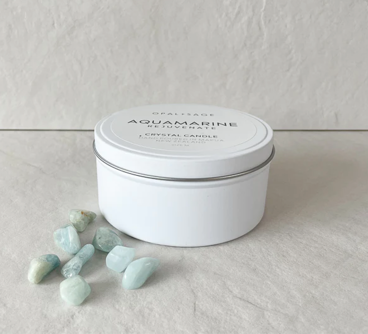 OPAL + SAGE x THE LUXE EDIT - AQUAMARINE CRYSTAL CANDLE