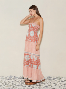 BOTEH - DE FLORE SHIRRED MAXI DRESS