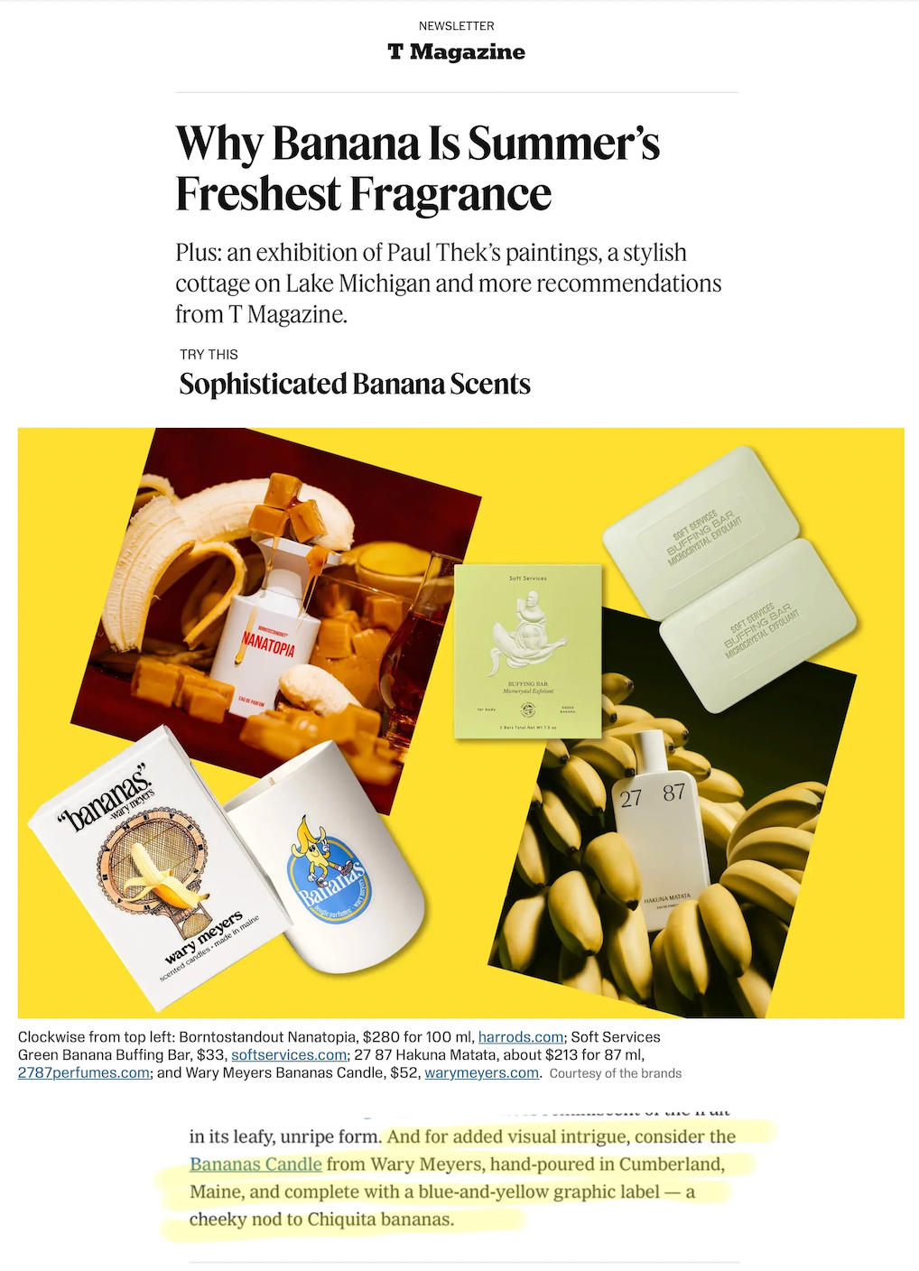 WARY MEYERS - BANANAS CANDLE