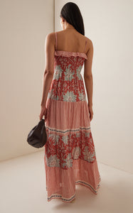 BOTEH - DE FLORE SHIRRED MAXI DRESS