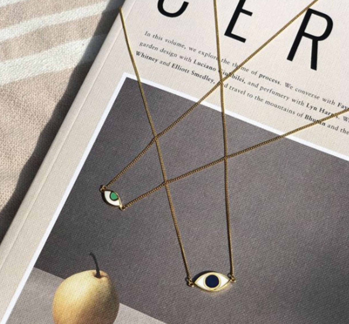 TIGER FRAME - NECKLACE - EYE SPY MINI - BLUE/GOLD